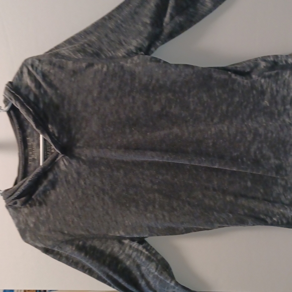 Lucky brand Venice burnout grey hooded long sleeve lightweight medium top - Picture 4 of 11